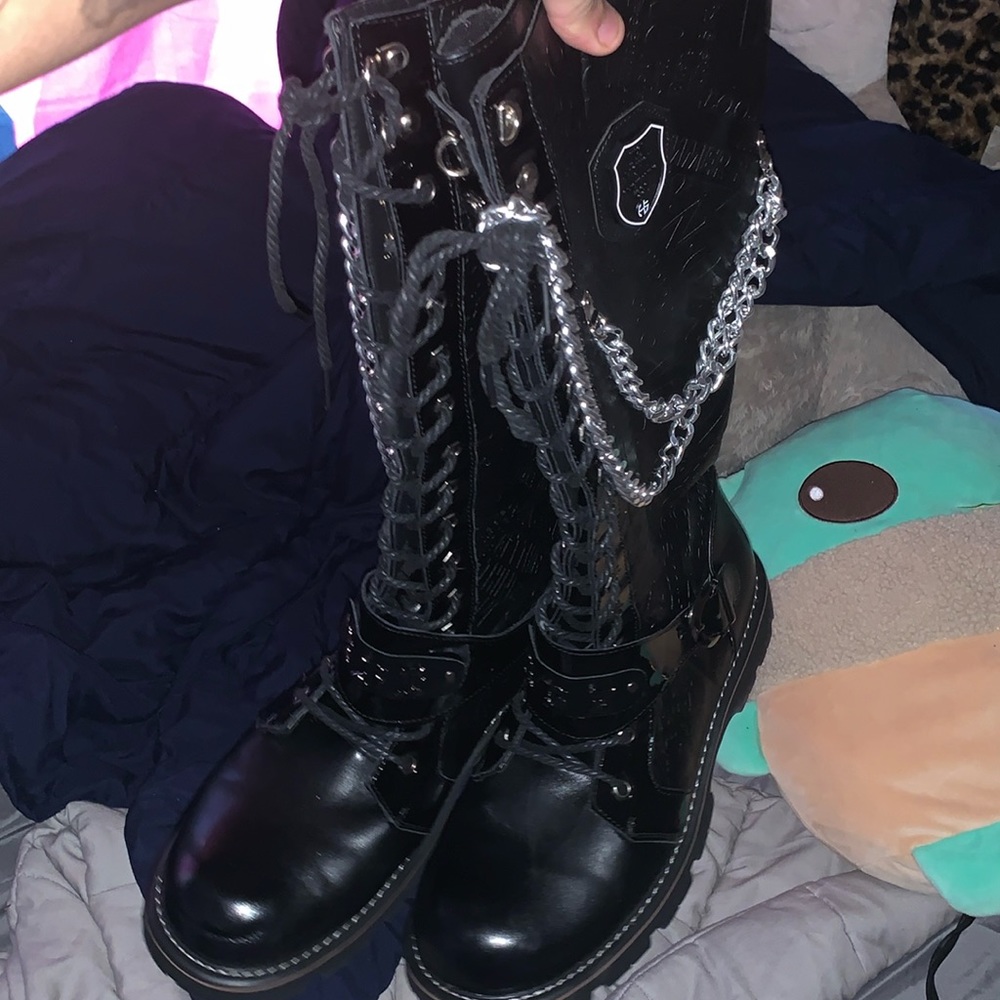 Gothic boots (size 12-12.5) fit in a size 10 as well